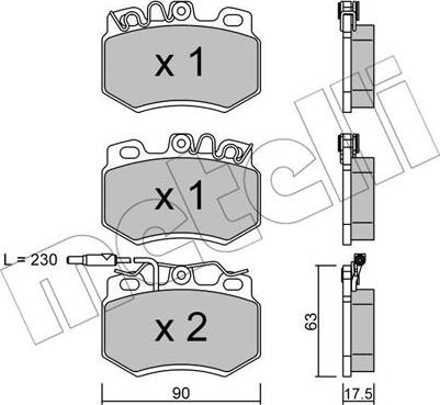 Metelli 22-0049-1 - Brake Pad Set, disc brake autospares.lv