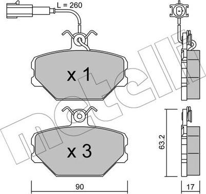 Metelli 22-0059-0 - Brake Pad Set, disc brake autospares.lv