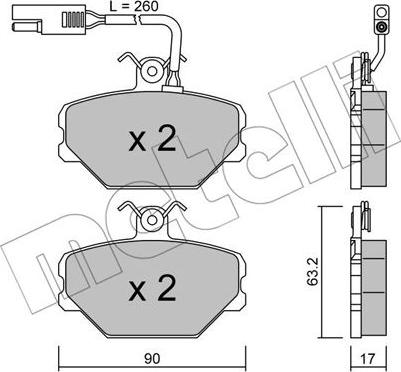 Metelli 22-0059-1 - Brake Pad Set, disc brake autospares.lv