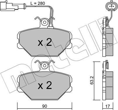 Metelli 22-0059-2 - Brake Pad Set, disc brake autospares.lv