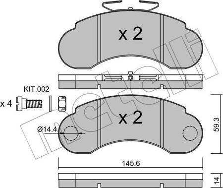 Metelli 22-0055-1 - Brake Pad Set, disc brake autospares.lv