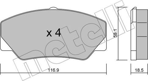 Metelli 22-0056-0 - Brake Pad Set, disc brake autospares.lv