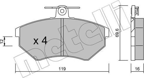 Metelli 22-0050-0 - Brake Pad Set, disc brake autospares.lv