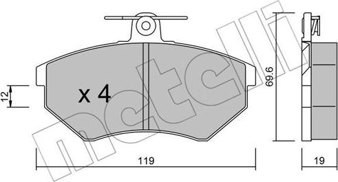 Metelli 22-0050-2 - Brake Pad Set, disc brake autospares.lv