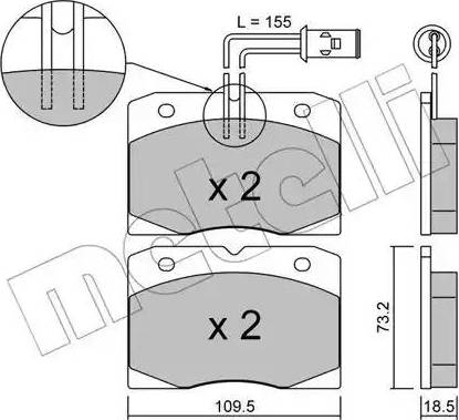 Metelli 22-0051-0 - Brake Pad Set, disc brake autospares.lv