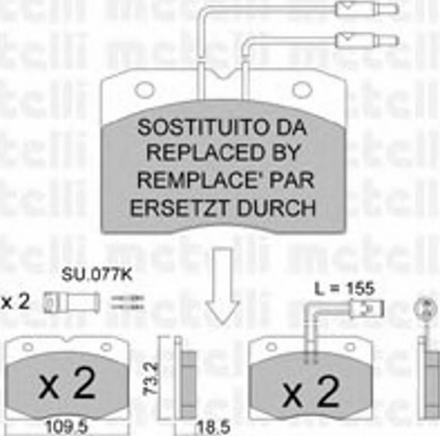 Metelli 2200511 - Brake Pad Set, disc brake autospares.lv