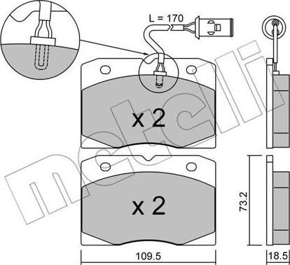 Metelli 22-0051-2 - Brake Pad Set, disc brake autospares.lv