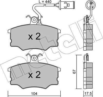 Metelli 22-0053-1 - Brake Pad Set, disc brake autospares.lv