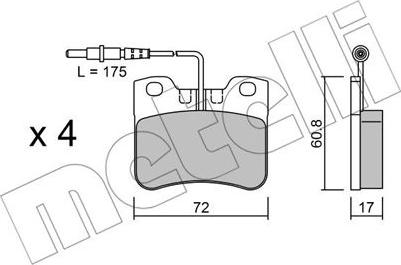 Metelli 22-0060-1 - Brake Pad Set, disc brake autospares.lv