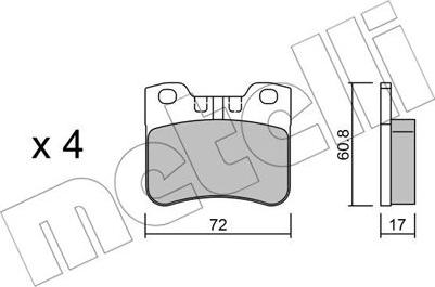 Metelli 22-0060-2 - Brake Pad Set, disc brake autospares.lv