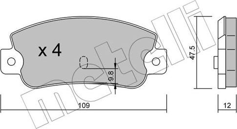 Metelli 22-0063-0 - Brake Pad Set, disc brake autospares.lv