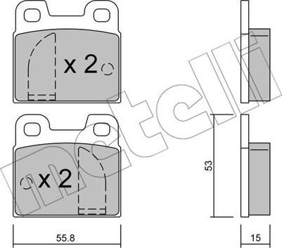 Metelli 22-0009-0 - Brake Pad Set, disc brake autospares.lv