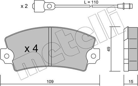 Metelli 22-0005-4 - Brake Pad Set, disc brake autospares.lv