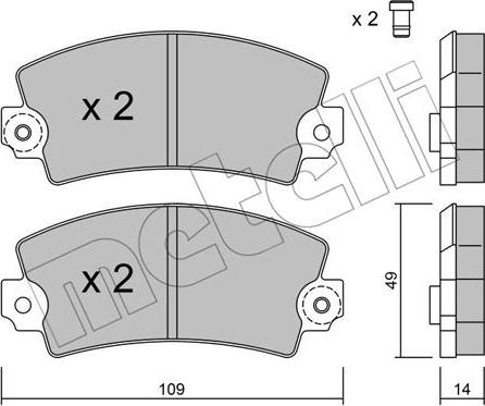 Metelli 22-0005-5 - Brake Pad Set, disc brake autospares.lv