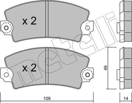 Metelli 22-0005-1 - Brake Pad Set, disc brake autospares.lv