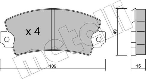 Metelli 22-0005-2 - Brake Pad Set, disc brake autospares.lv