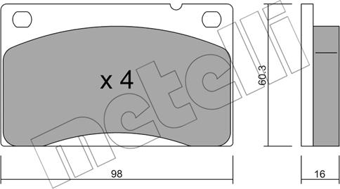 Metelli 22-0006-0 - Brake Pad Set, disc brake autospares.lv