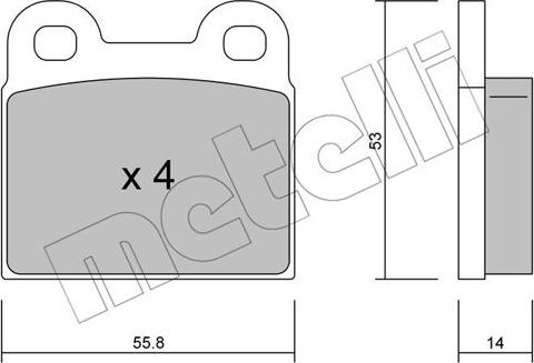 Metelli 22-0002-0 - Brake Pad Set, disc brake autospares.lv