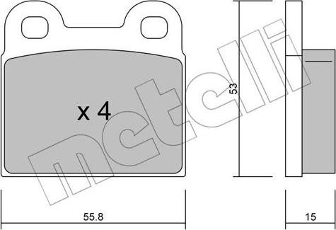 Metelli 22-0002-1 - Brake Pad Set, disc brake autospares.lv