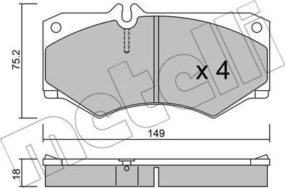 Metelli 22-0014-0 - Brake Pad Set, disc brake autospares.lv