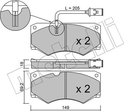 Metelli 22-0014-2 - Brake Pad Set, disc brake autospares.lv