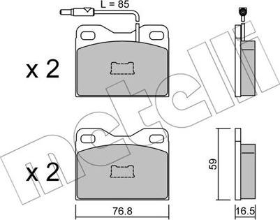 Metelli 22-0015-5 - Brake Pad Set, disc brake autospares.lv