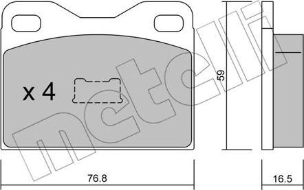 Metelli 22-0015-1 - Brake Pad Set, disc brake autospares.lv