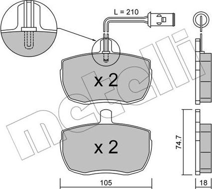 Metelli 22-0016-2 - Brake Pad Set, disc brake autospares.lv