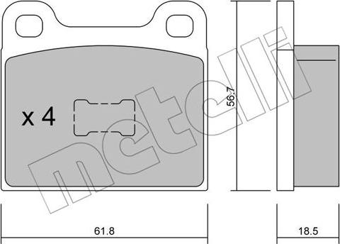 Metelli 22-0010-1 - Brake Pad Set, disc brake autospares.lv