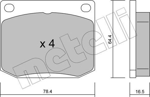 Metelli 22-0018-0 - Brake Pad Set, disc brake autospares.lv