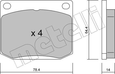 Metelli 22-0018-1 - Brake Pad Set, disc brake autospares.lv