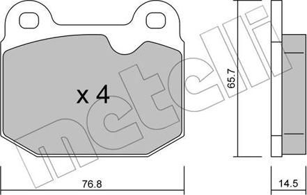 Metelli 22-0013-3 - Brake Pad Set, disc brake autospares.lv