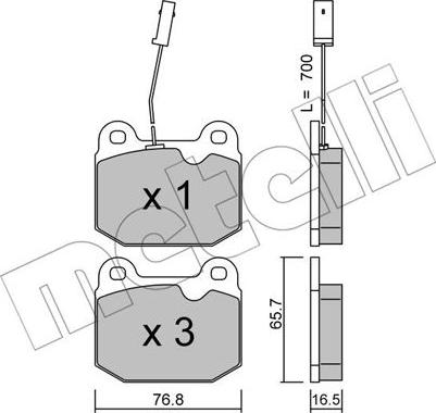 Metelli 22-0013-2 - Brake Pad Set, disc brake autospares.lv