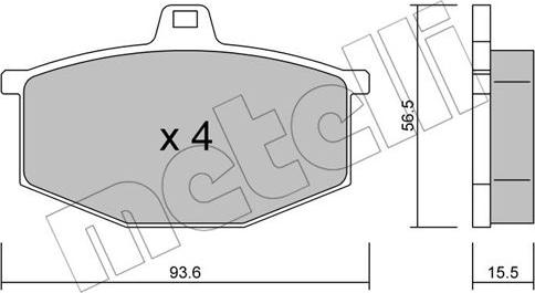 Metelli 22-0012-0 - Brake Pad Set, disc brake autospares.lv