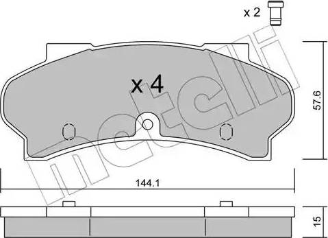 Metelli 22-0017-0 - Brake Pad Set, disc brake autospares.lv