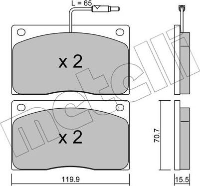 Metelli 22-0089-1 - Brake Pad Set, disc brake autospares.lv