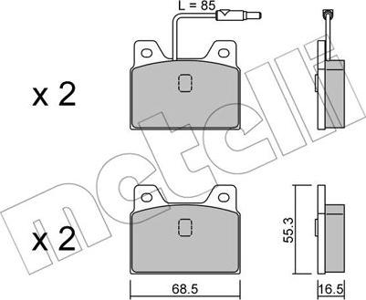 Metelli 22-0084-0 - Brake Pad Set, disc brake autospares.lv