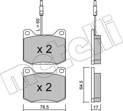 Metelli 22-0080-0 - Brake Pad Set, disc brake autospares.lv