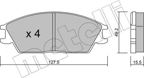 Metelli 22-0081-0 - Brake Pad Set, disc brake autospares.lv