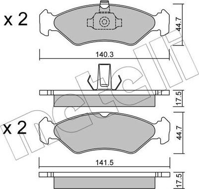 Metelli 22-0088-0 - Brake Pad Set, disc brake autospares.lv
