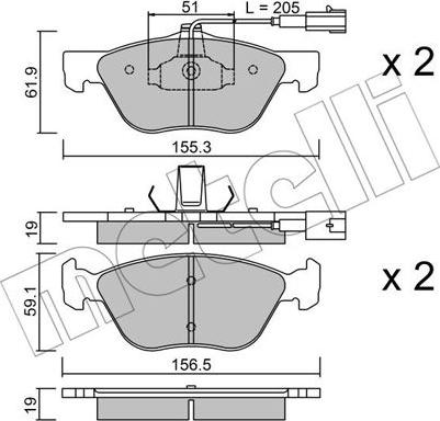 Metelli 22-0083-1 - Brake Pad Set, disc brake autospares.lv