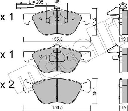 Metelli 22-0083-2 - Brake Pad Set, disc brake autospares.lv