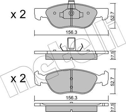 Metelli 22-0082-2 - Brake Pad Set, disc brake autospares.lv