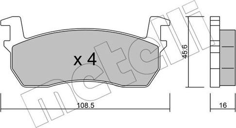 Metelli 22-0034-0 - Brake Pad Set, disc brake autospares.lv