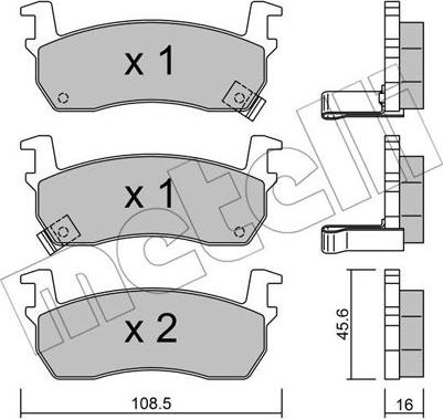 Metelli 22-0034-1 - Brake Pad Set, disc brake autospares.lv