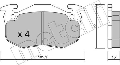 Metelli 22-0036-5 - Brake Pad Set, disc brake autospares.lv