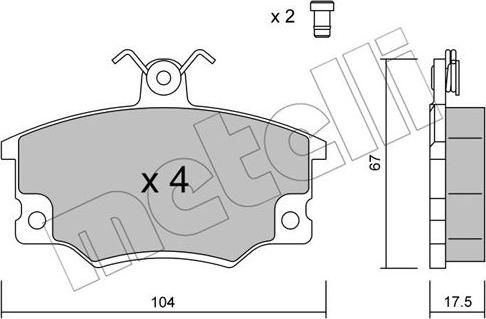 Metelli 22-0030-1 - Brake Pad Set, disc brake autospares.lv