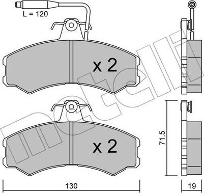 Metelli 22-0031-0 - Brake Pad Set, disc brake autospares.lv