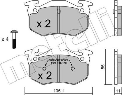 Metelli 22-0038-1 - Brake Pad Set, disc brake autospares.lv