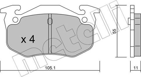 Metelli 22-0038-2 - Brake Pad Set, disc brake autospares.lv